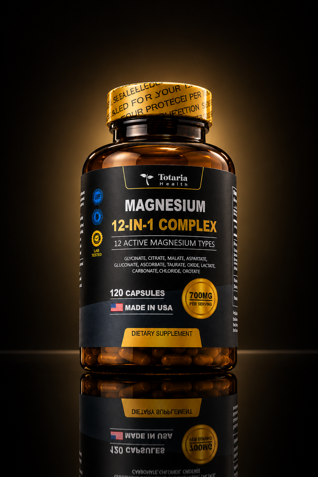 Magnesium 12-in-1 Complex · 120 cápsulas · 700 mg por porción